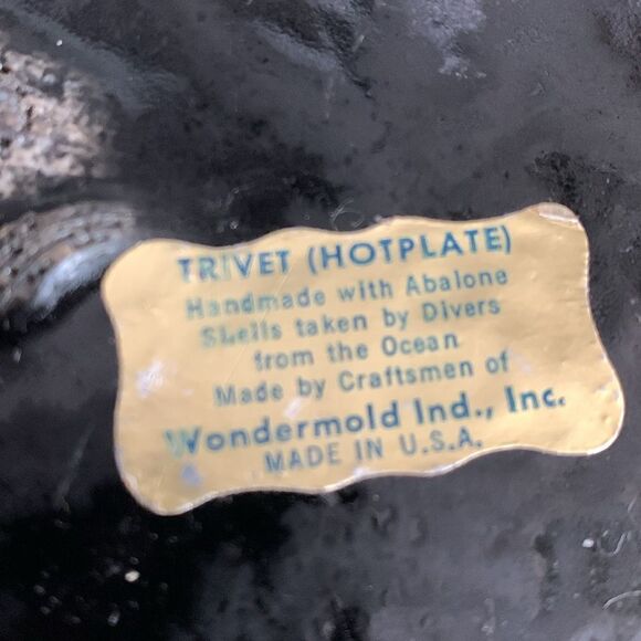 Vintage Abalone And Lucite Shell Trivet Hotplate Made By Wondermold Ind. - Picture 3 of 17